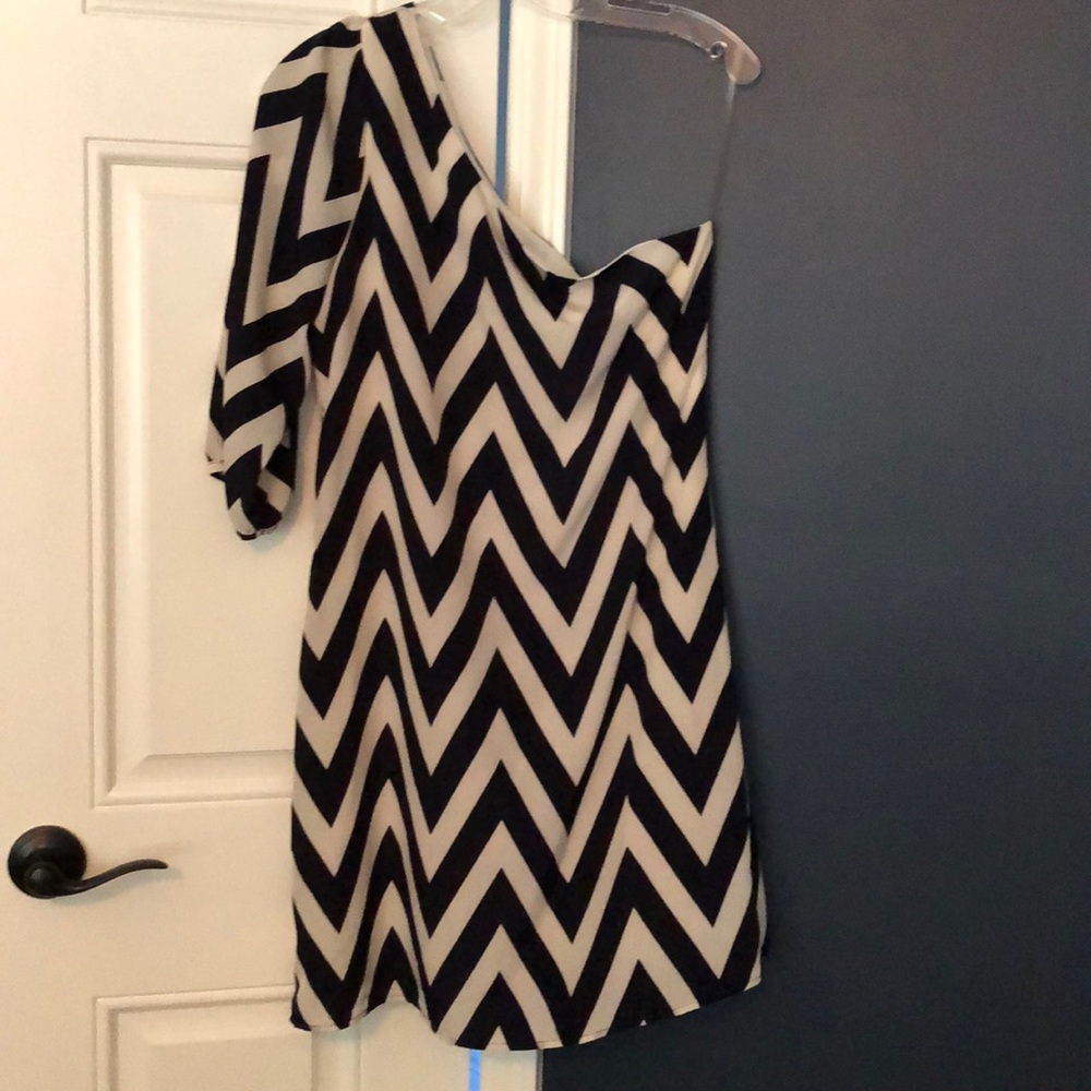 Navy chevron dress